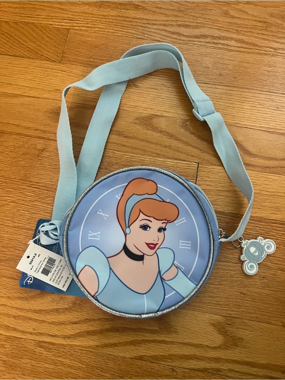 Disney Cinderella Round Crossbody Bag purse - Light Blue